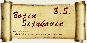 Bojin Šijaković vizit kartica